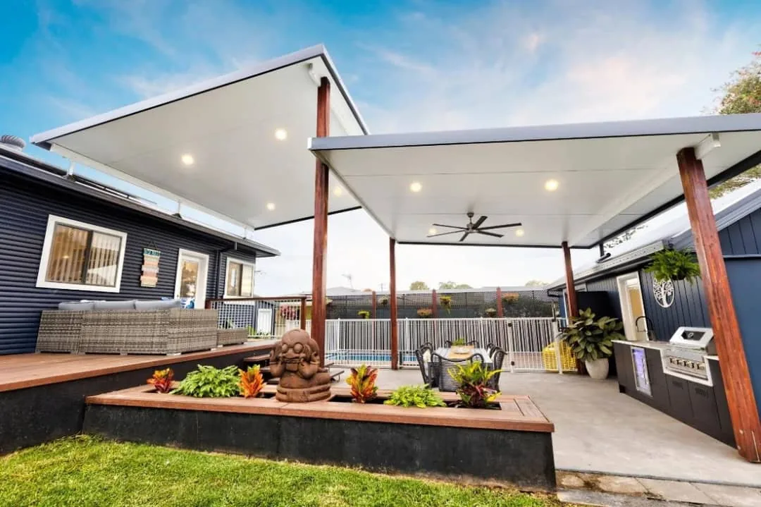 Split-level Chromadek patio deck installation