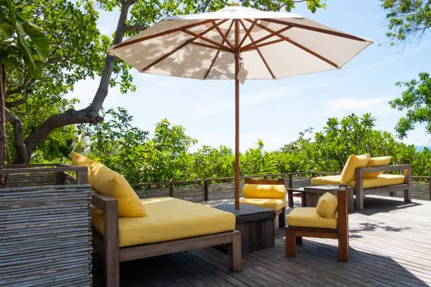 Commercial outdoor umbrella restaurant patio